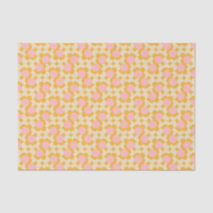 Geometric Circle Mid Century Flower Pattern Tissue Paper