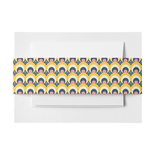 Geometric Circle Pattern Invitation Belly Band (Front Example)