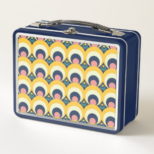 Geometric Circle Pattern Metal Lunch Box