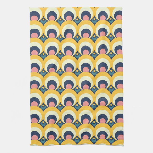 Geometric Circle Pattern Tea Towel (Vertical)