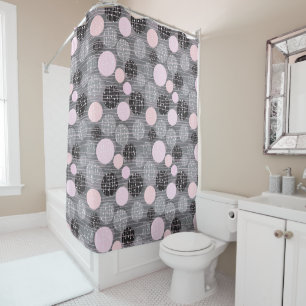 Geometric Circle Retro Shower Curtain