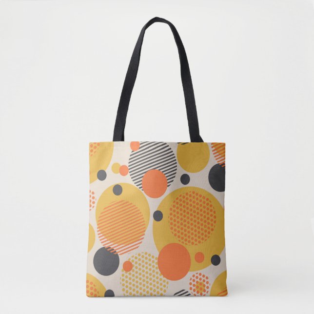 Geometric circle seamless pattern in retro 60s sty tote bag (Front)
