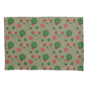 Geometric Circles Dots Retro Pattern on any Colour Pillowcase