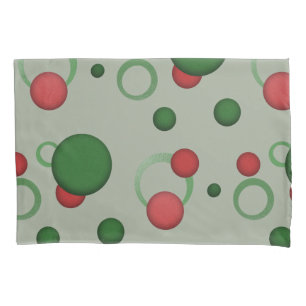 Geometric Circles Dots Retro Pattern on any Colour Pillowcase