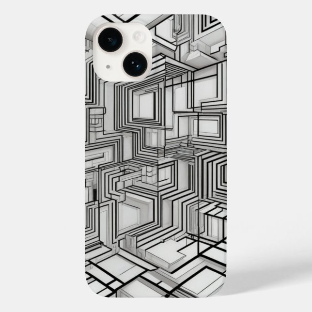 Geometric Circles Line Art Case-Mate iPhone Case (Back)