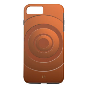 Geometric Circles Modern Orange with any Initials iPhone 8 Plus/7 Plus Case