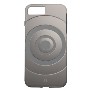 Geometric Circles Modern Silver with any Initials iPhone 8 Plus/7 Plus Case