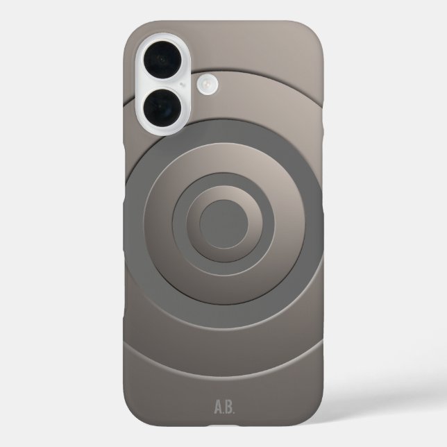 Geometric Circles Modern Silver with any Initials Case-Mate iPhone Case (Back)