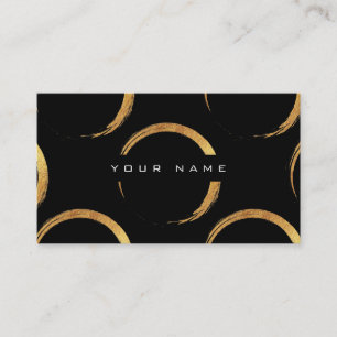 Geometric Circles Painting Golden Black Vip Business Card