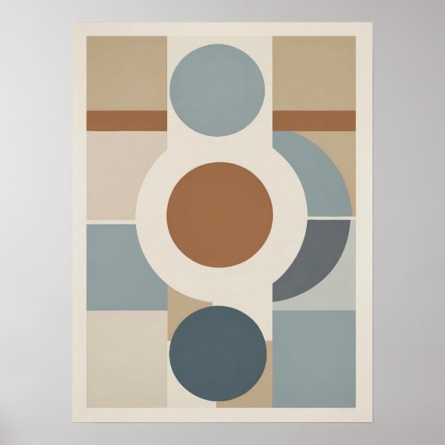 Geometric Circles Pattern Modern Abstract Poster (Front)