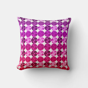 Geometric Circles Purple Pink Red  Ombre Pattern Cushion