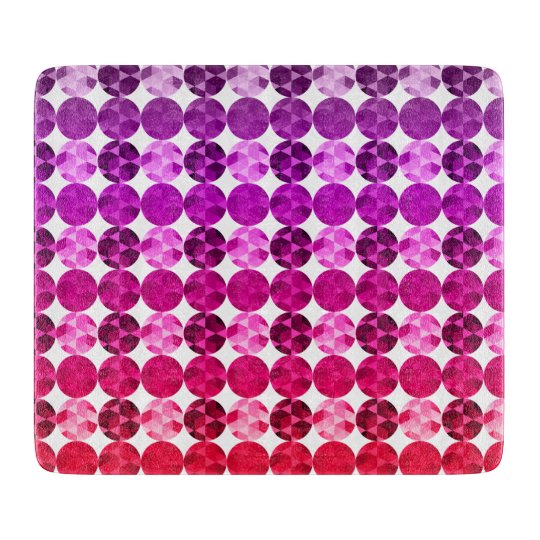 Geometric Circles Purple Pink Red Ombre Pattern Cutting Board