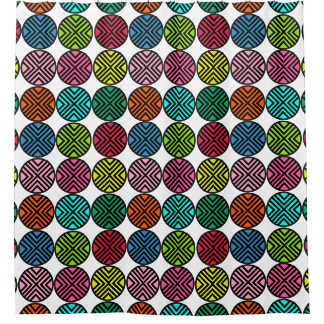 Geometric Circles  Shower Curtain (Front)