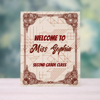 Geometric Circles Teacher Classroom Welcome Sign