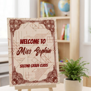 Geometric Circles Teacher Classroom Welcome Sign