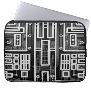 Geometric Circuit Board Laptop Sleeve