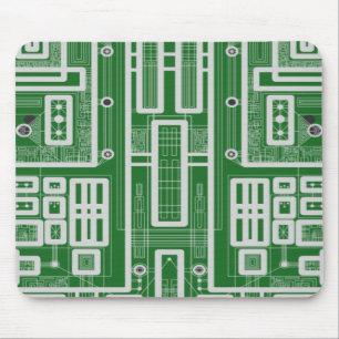 Geometric Circuit Board Mouse Mat
