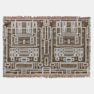 Geometric Circuit Board Throw Blanket