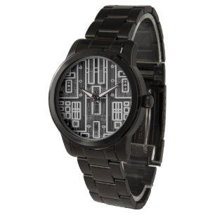 Geometric Circuit Board Watch