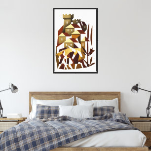 Geometric Citadel Art: Abstract Rovereto Fortress Canvas Print