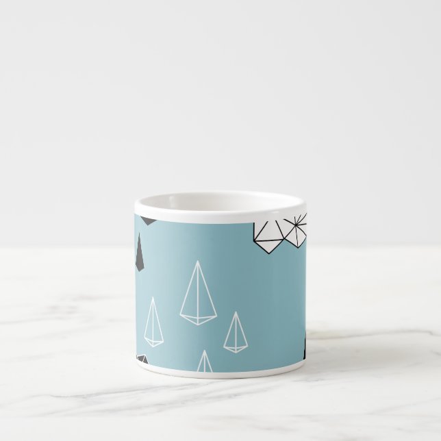 Geometric clouds and rain, seamless pattern. espresso cup (Front)