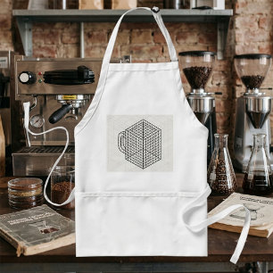 Geometric Coffee Mug Isometric Grid Art Standard Apron