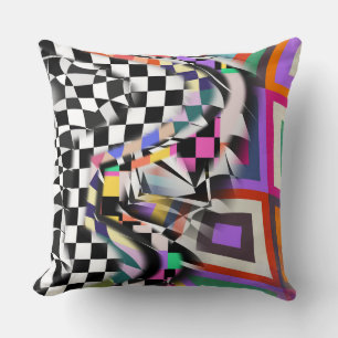 Geometric Collage Abstract Textile Pattern Cushion