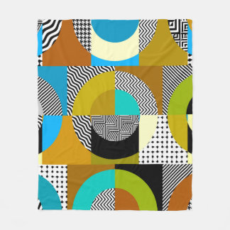 Geometric collage: circles, vintage pattern. fleece blanket