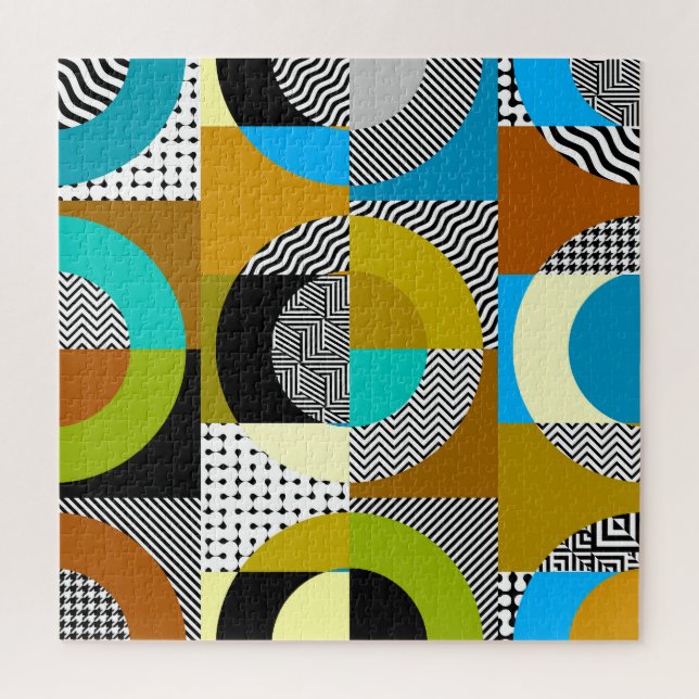 Geometric collage: circles, vintage pattern. jigsaw puzzle (Vertical)