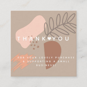 Geometric Collage Thank You Heart Boutique Beauty Square Business Card