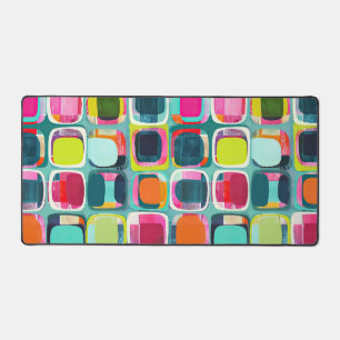 Geometric Color Block Mid Century Modern Colorful  Desk Mat