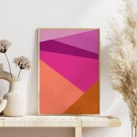 Geometric Color Block Shapes in Purple Magenta