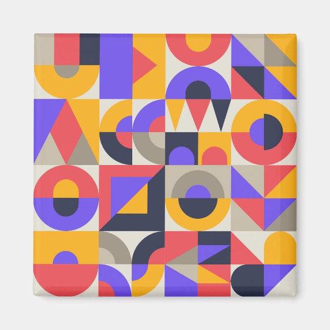 Geometric Colored shapes Magnet (Front)
