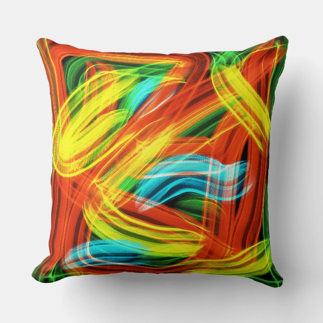 geometric colorful decorative Throw Pillow (Front)