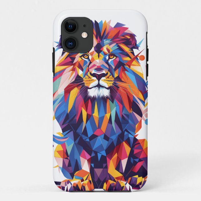 Geometric colorful lion design Case-Mate iPhone case (Back)