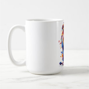 Geometric colorful lion design coffee mug
