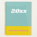 Geometric Colour Block in Teal 2025 Personalised  Planner<br><div class="desc">Get organised with a touch of retro flair using this Geometric Colour Block 2025 Personalised Planner in teal and yellow. The bold, retro-inspired design features vibrant colour blocks that create a fun, modern aesthetic. With its undated format, you can start planning anytime, making it flexible for your schedule. Personalise it...</div>