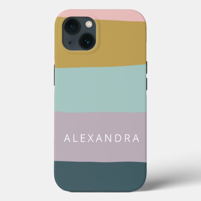 Geometric Colour Block Pastel Colours Personalised Case-Mate iPhone Case (Back)