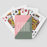 Geometric Colour Block Pink Green Personalised Nam