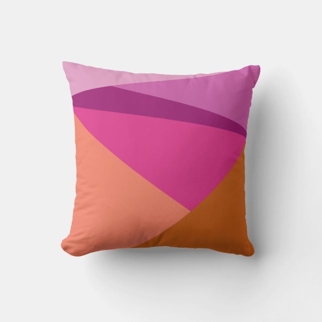 Geometric Colour Block Shapes in Purple Magenta Cushion (Front)