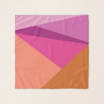 Geometric Colour Block Shapes in Purple Magenta Scarf<br><div class="desc">Vibrant and bold geometric colour blocking with diagonal lines and triangles in magenta,  purple,  amber,  peach,  and orange,  personalised with your name.</div>