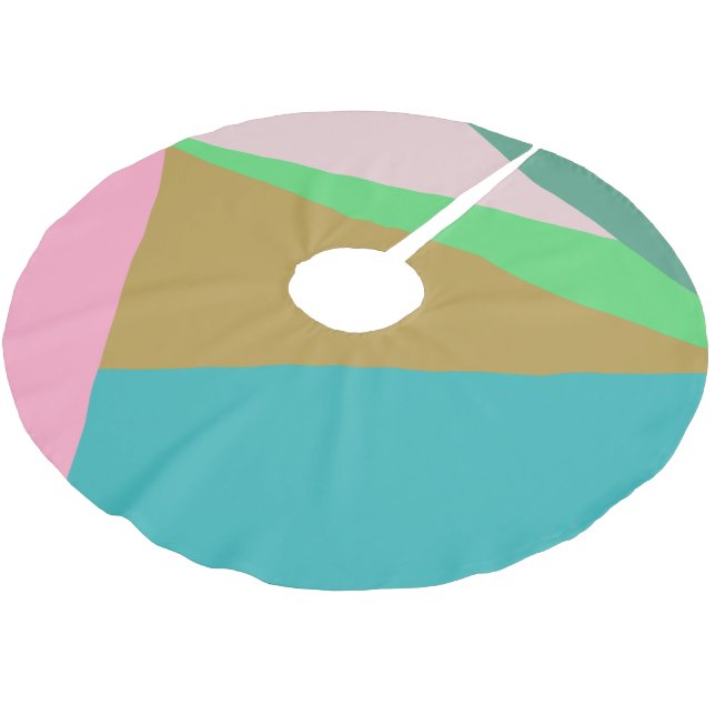 Geometric Colour Block Triangle Cute and Colourful Brushed Polyester Tree Skirt (Angled)