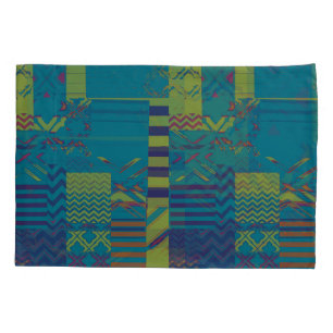 Geometric Colour‑Blocked Motif Modern  Pillowcase