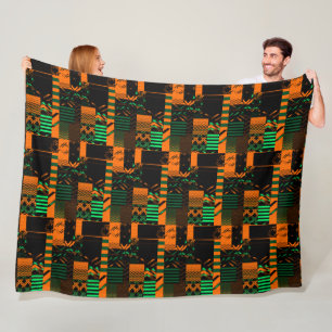 Geometric Colour‑Blocked Motif Modern Throw Fleece Blanket