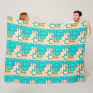 Geometric Colour‑Blocked Motif Modern Throw Fleece Blanket
