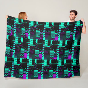 Geometric Colour‑Blocked Motif Modern Throw Fleece Blanket
