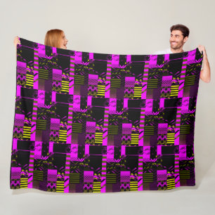 Geometric Colour‑Blocked Motif Modern Throw Fleece Blanket