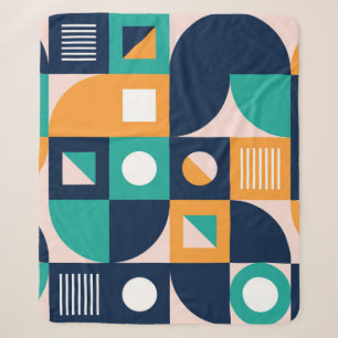 Geometric colour composition template with abstrac sherpa blanket