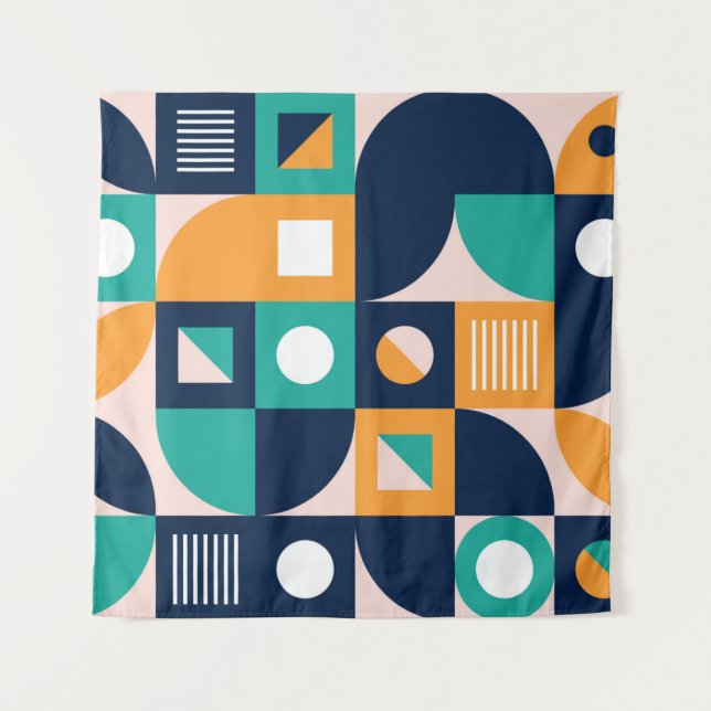 Geometric colour composition template with abstrac tapestry (Front)