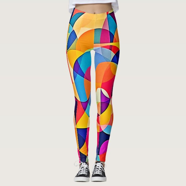 Geometric Colour Emotion Leggings (Front)